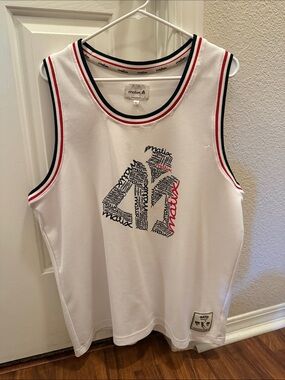 Matix White Basketball Jersey with Black and Red Trim